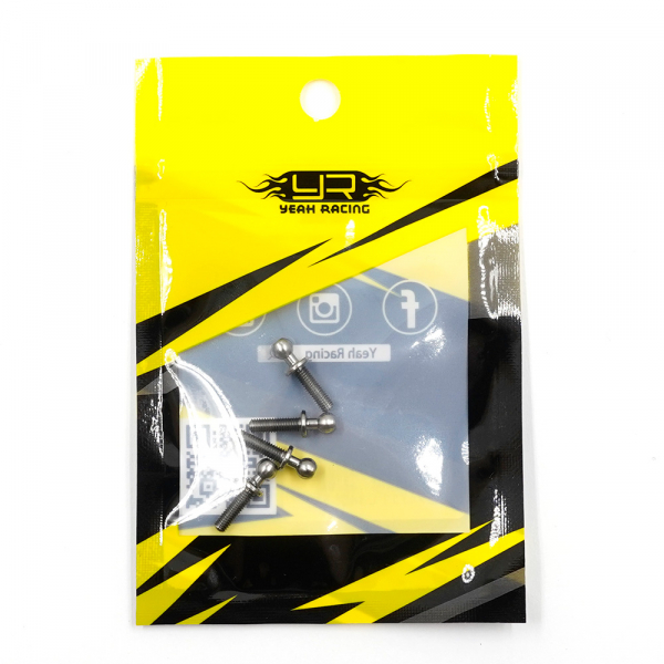 Yeah Racing Hochpräzise 64 Titan Ball Stud 4.3mm x 10mm (4 Stück)