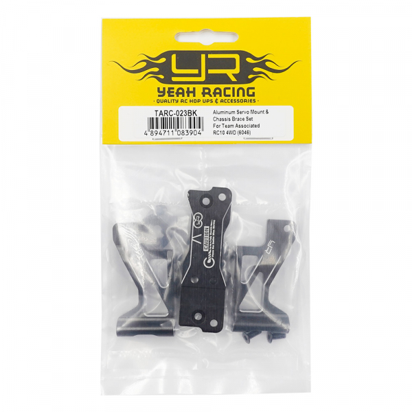 Yeah Racing Aluminum Servo Mount & Chassis Brace Set For Team Associated RC10 4WD