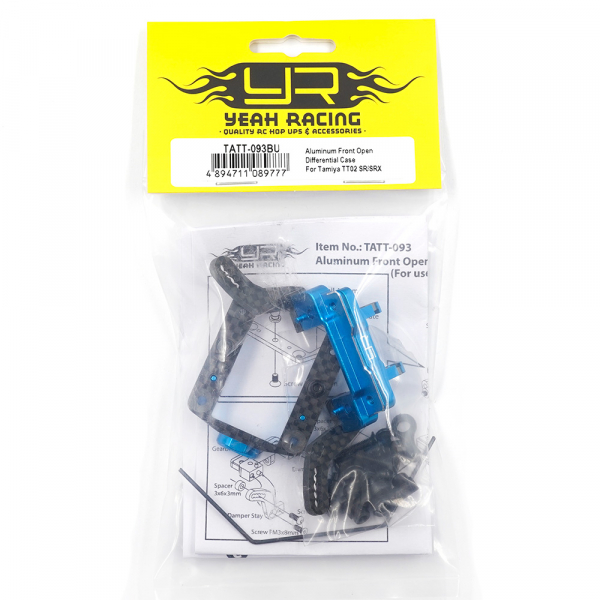 Yeah Racing Aluminium-Gehäuse für offenes Vorderachsdifferenzial mit Stabilisator-Set für Tamiya TT-02 SR/SRX
