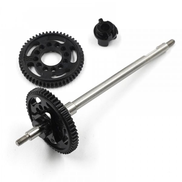 64 Titanium Vollachsen-Set mit 53Z Delrin-Zahnrad - Kyosho Mini-Z MR-03/MR-04 RWD u. XPRESS Pixel Z1