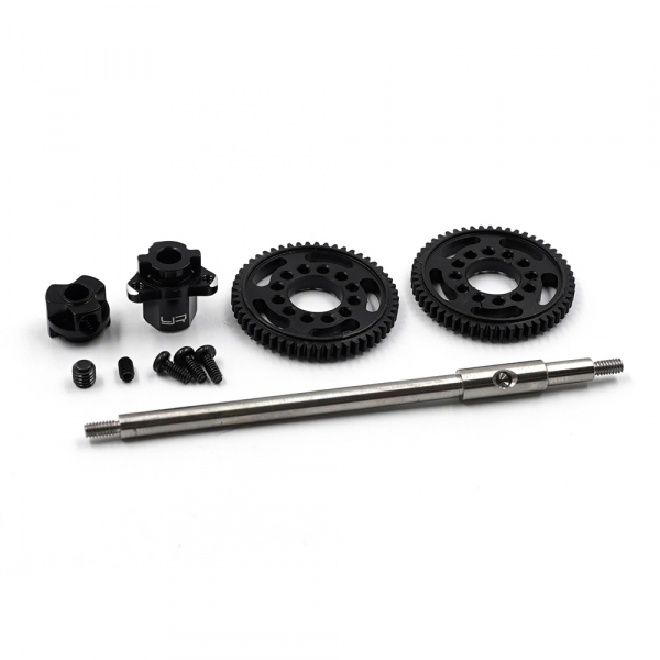 64 Titanium Vollachsen-Set mit 53Z Delrin-Zahnrad - Kyosho Mini-Z MR-03/MR-04 RWD u. XPRESS Pixel Z1