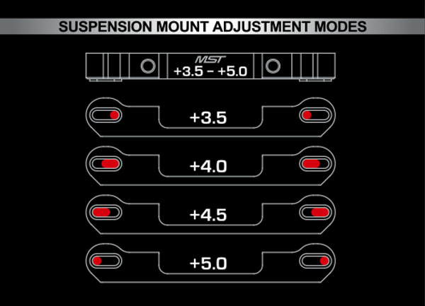 MST Adjustable alum. suspension mount (+3.5~+5.0) (red)