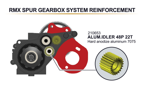 MST Alum. idler gear 48P 22T  for 210651, RMX2.5