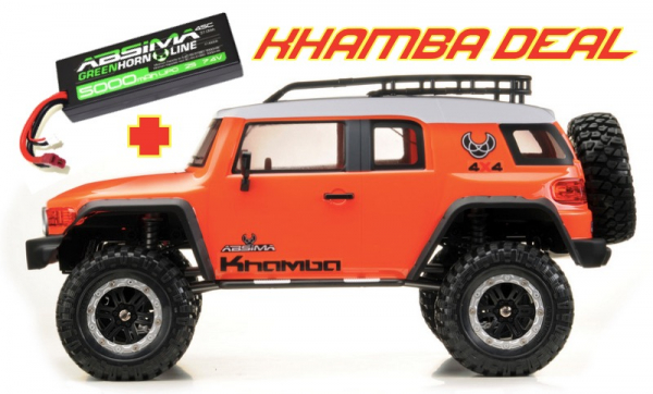 Absima Crawler CR3.4 KHAMBA Orange RTR +  4140009 LiPo 5000mAh Battery