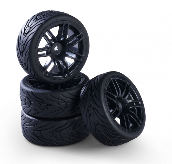 Carson 1:10 wheel set(4) Design 14Sp.black 26mm