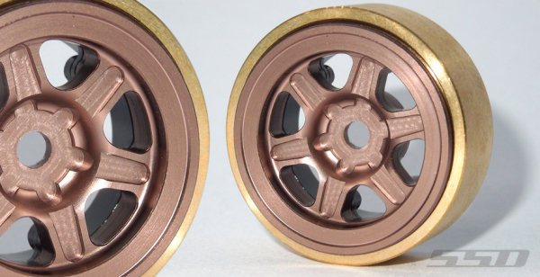 SSD 1.0" Aluminum / Brass Challenger Beadlock Wheels (2)