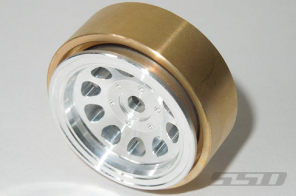 SSD 1.0" Aluminum / Brass D Hole Beadlock Wheels (Silver)(2)