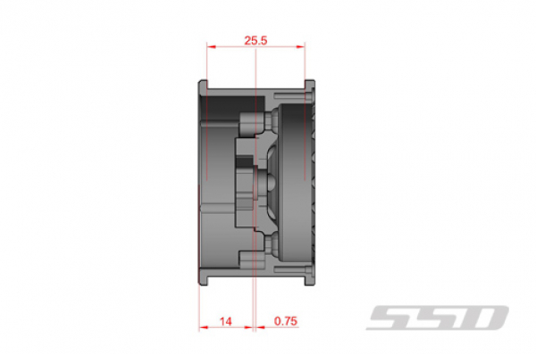 SSD 1.9" Boxer Beadlock Wheels (Black)(2)