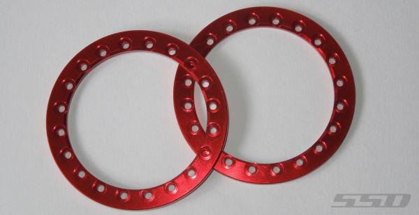 SSD 1.9” Red Aluminum Beadlock Rings (2)