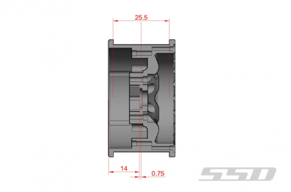 SSD 1.9" Rugged Beadlock Felgen schwarz (2)