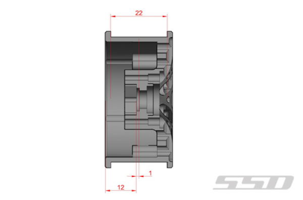 SSD 1.9" Taycoma Beadlock Felgen (Black)(2)