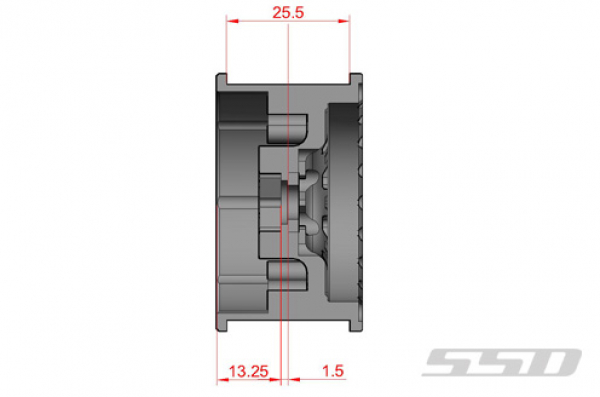 SSD 1.9" Warrior Beadlock Felgen (Silber)(2)