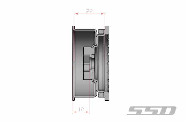 SSD 1.9" Steel Trail Beadlock  Felgen schwarz (2)