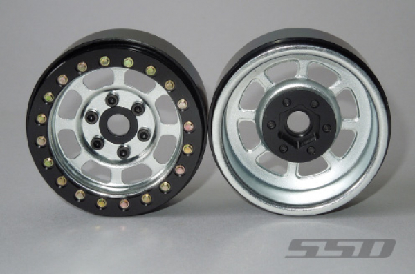 SSD 1.9" Steel Trail Beadlock Wheel Silver  (2)