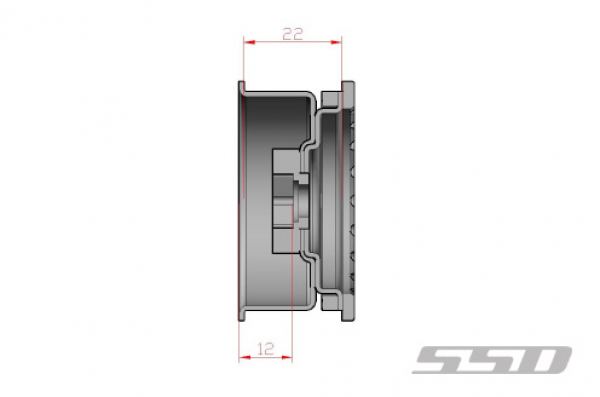 SSD 1.9" Steel Trail Beadlock Wheel Silver  (2)