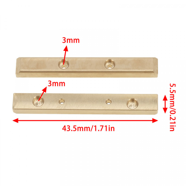 Brass Boulder Bars for Axial SCX24 1pair/set 70*100*15mm