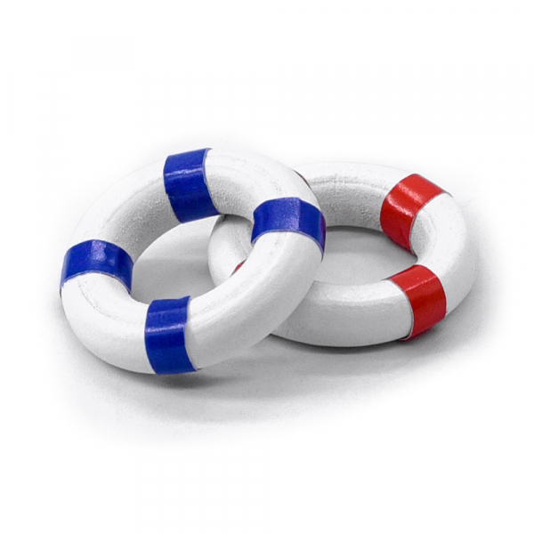 Mini Beach Lifebuoy Decorations for 1:24 Cars Dia 25mm