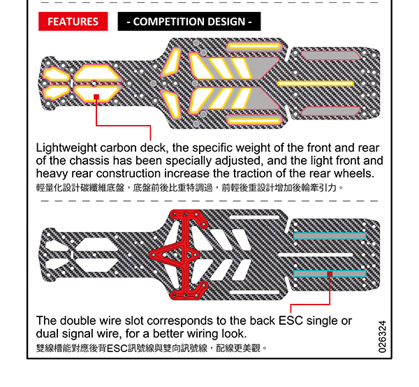 MST RMX 4 Carbon lightweight adj. WB 257/266/275 lower deck (black)