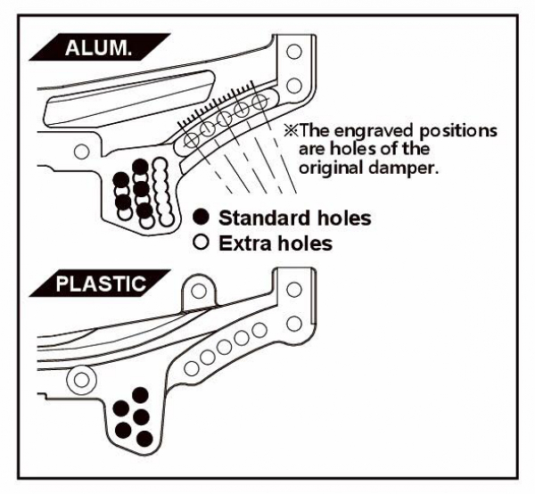 MST RMX 2.0, RMX 2.5 Alum. rear damper stay (black)