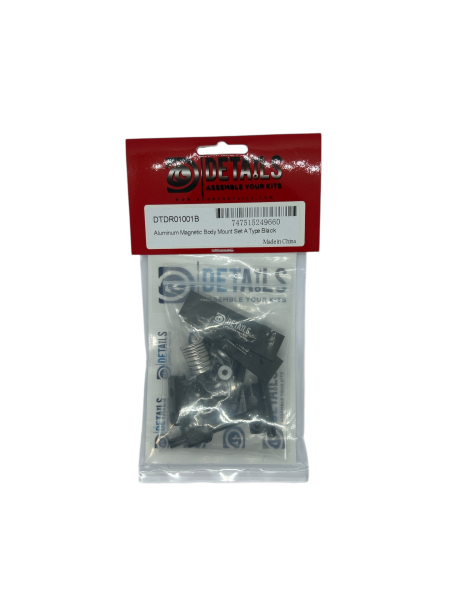 Aluminium-Magnet-Karosseriemontagesatz für 1/10 - Typ A - Schwarz