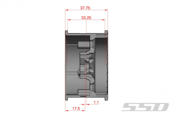 SSD 2.2" Boxer Wheels  (Black/Silver) (2)