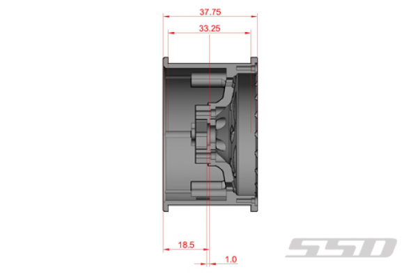 SSD 2.2" Champion Wheels (Black/Silver) (2)