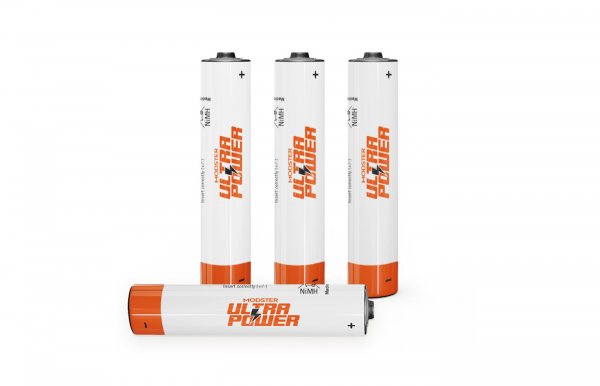 Modster Einzelzelle Akku NiMH Ultra Power AAA Micro 900mAh Blister 4 Stück