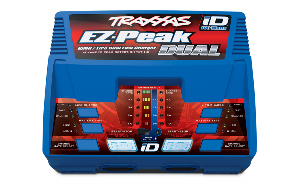 Traxxas Traxxas EZ-Peak Dual 8-amp 100 Watt NiMH/LiPo charger with iD Auto Battery Identification