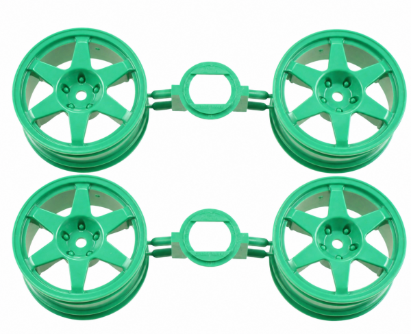 Tamiya 6-Spoke Wheels 26 mm Green 4 pcs.)