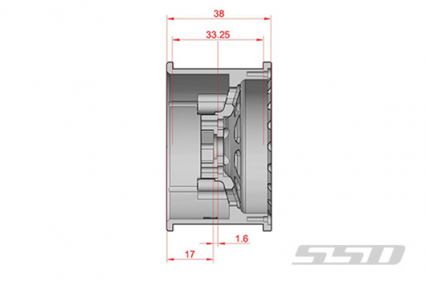 SSD 2.2" D Hole Beadlock Felgen silber (2)