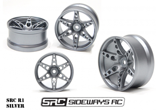 Sideways RC R1 1/10 Drift Felgen 6mm Offset Silver (2)