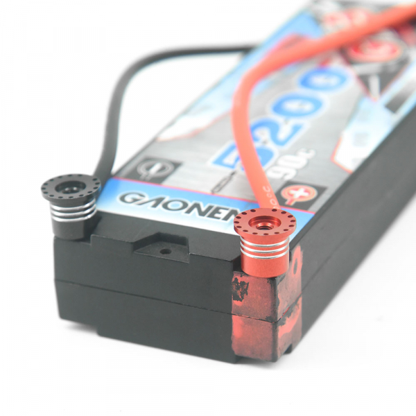 Heatsink Bullet Plug Grips with 4mm Bullets (Black/Red)