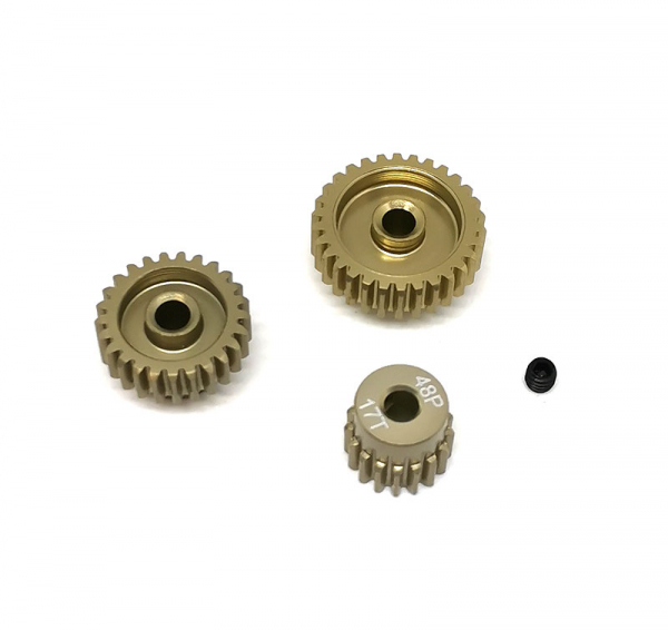 Aluminum 7075 Hard Coated 48DP Motor Pinions Gear - Ti Gold