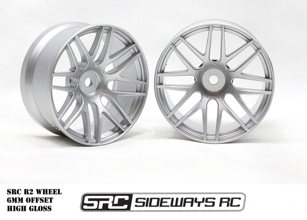 Sideways RC R2 1/10 Drift Felgen 6mm Offset Silber (2)