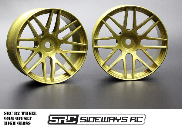 Sideways RC R2 1/10 Drift Felgen 6mm Offset Gold (2)