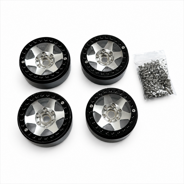 1.9" Aluminum Beadlock Crawler Wheels 4pcs - 6Stars Style