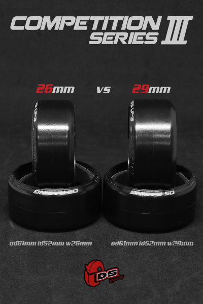 DS Racing Comp III LF4 29mm Drift Reifen Teppich, Kunststoffoberflächen (4)