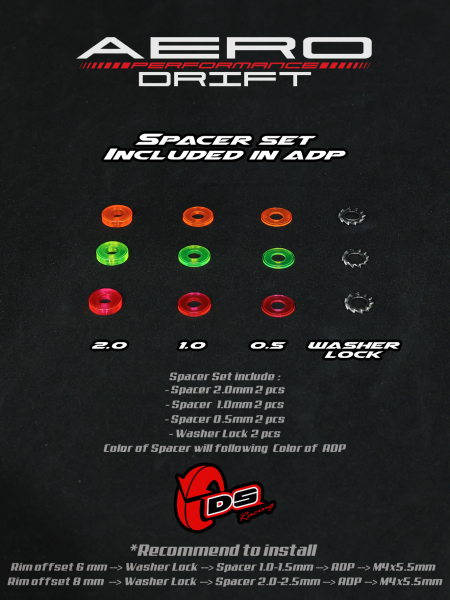 DS Racing Aero Drift PERFORMANCE Felgen Cover für Drift Element Felgen - Flat Transparent Flu Onrage / Black Lip