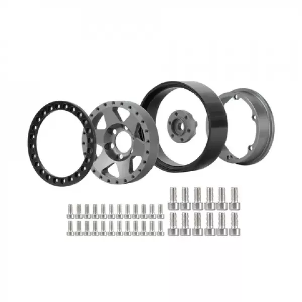 1.9" Aluminium Beadlock Crawler Felgen, 4 Stück - 6Stars-Stil