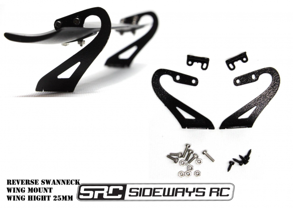 Sideways RC Reverse Swanneck Wing Mount 25mm