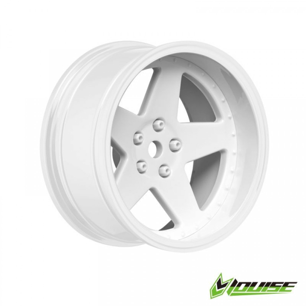DS Racing Drift-Felge 5-Speichen hochglanz-weiß (4) 1/10 Drift (2,4,6,8mm Offset, 12mm Radsechskant)