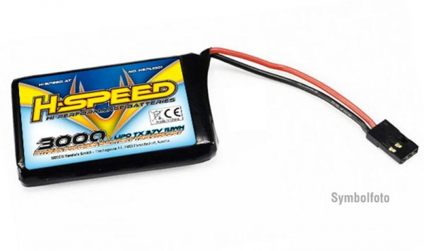 H-SPEED 3000mAh 3,7V TX LiPo 61x46x9mm passend für zB. MT44