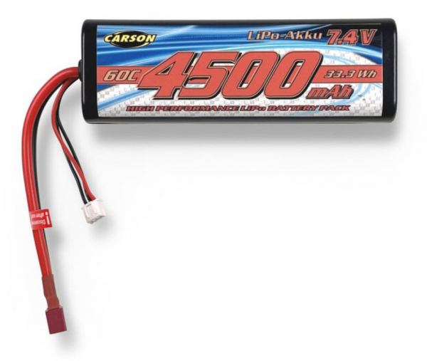 Carson 7,4V 4500mAh 60C LiPo Akku  Classic/Tamiya-Size
