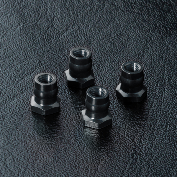 MST Alum. ball connector nut 4.8 (black) (4)