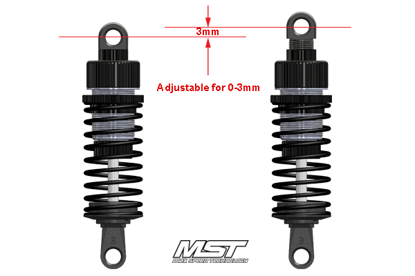 MST Adjustable shock upper end (4) for TR56 and TR60