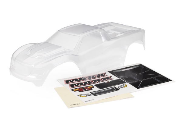Traxxas Karosserie Maxx V2 klar mit Fenster-Masken & Aufkleber