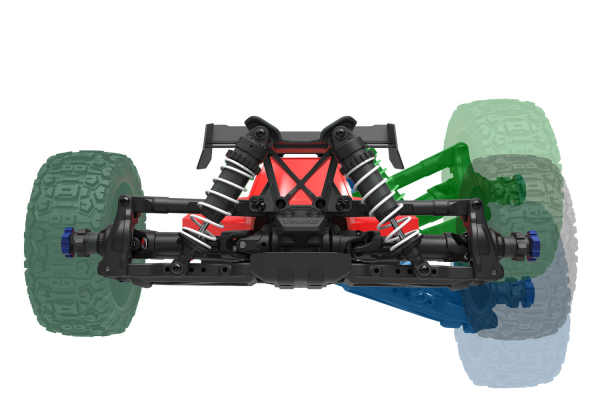 Traxxas JATO 4x4 BL-2S Brushless rot RTR nP825 HD-Teile mit 2827X Akku + 2920 Lader