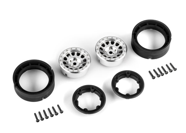 Traxxas Wheels, 1.0", Method Race Wheels® 105 Beadlock (satin chrome, beadlock) (2)