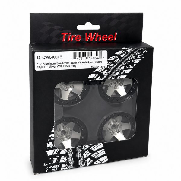 1.9" Aluminum Beadlock Crawler Wheels 4pcs - 6Stars Style