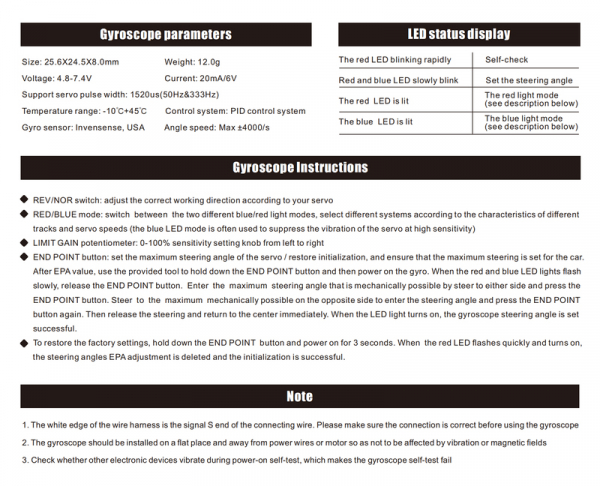 OMG V1 Dual System Gyro für Drift Car